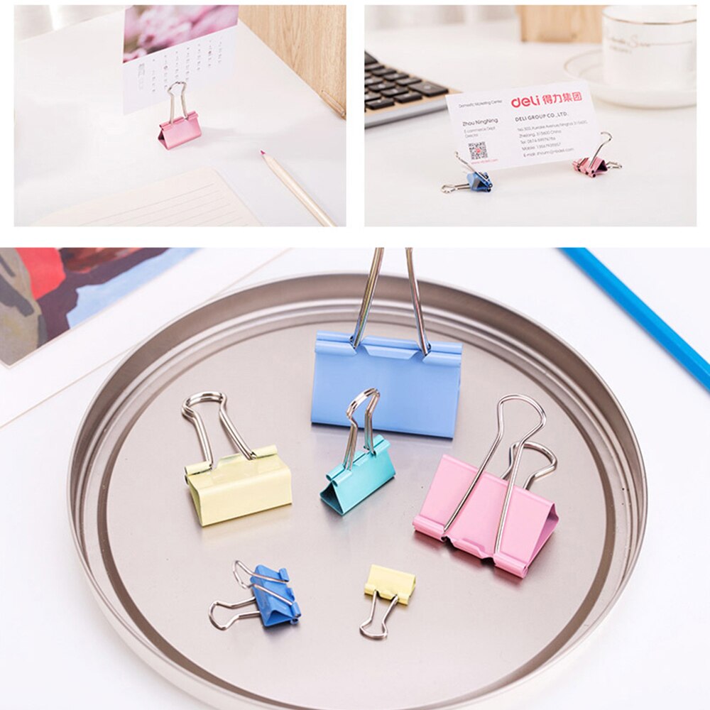 Deli Bindmiddelenklemmen Kantoorbenodigdheden Kleurrijke Metalen Bill Clip Kleine Zwaluwstaart Clip Opslag Multi-Standaard Diy Test Papier Ijzer clip