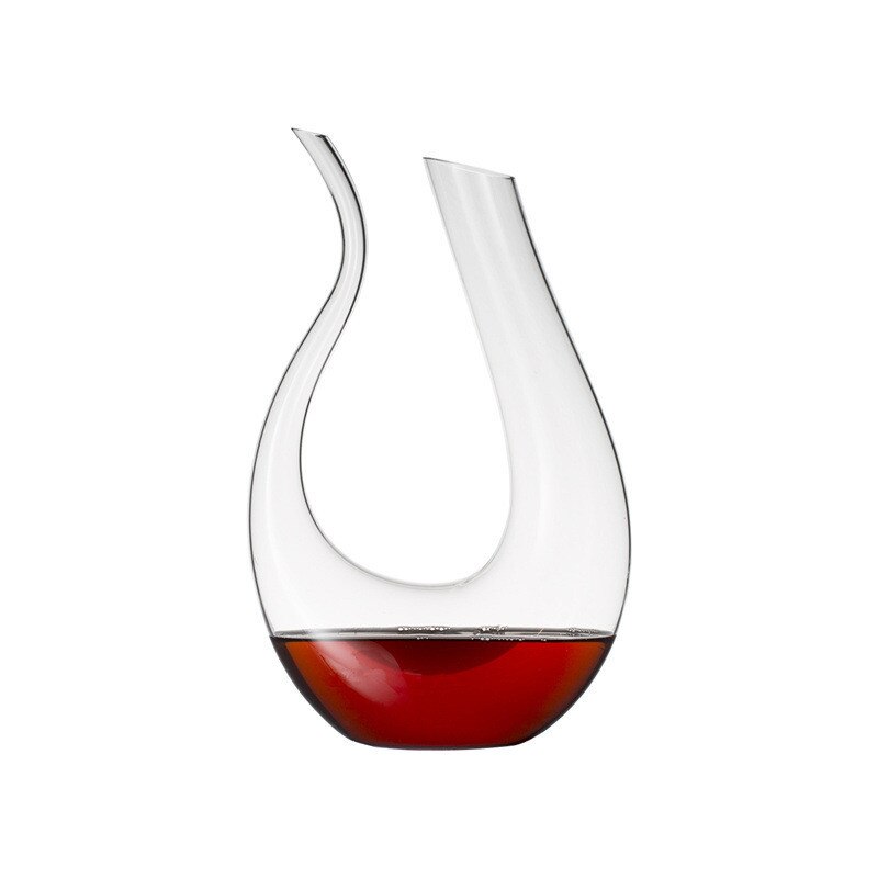 1500ml U Shape Wine Decanter Clear Leadfree Crystal Glass Hand Blown Red Wine Carafe Whiskey Decanter Home Wedding Bar Accessory: Transparent