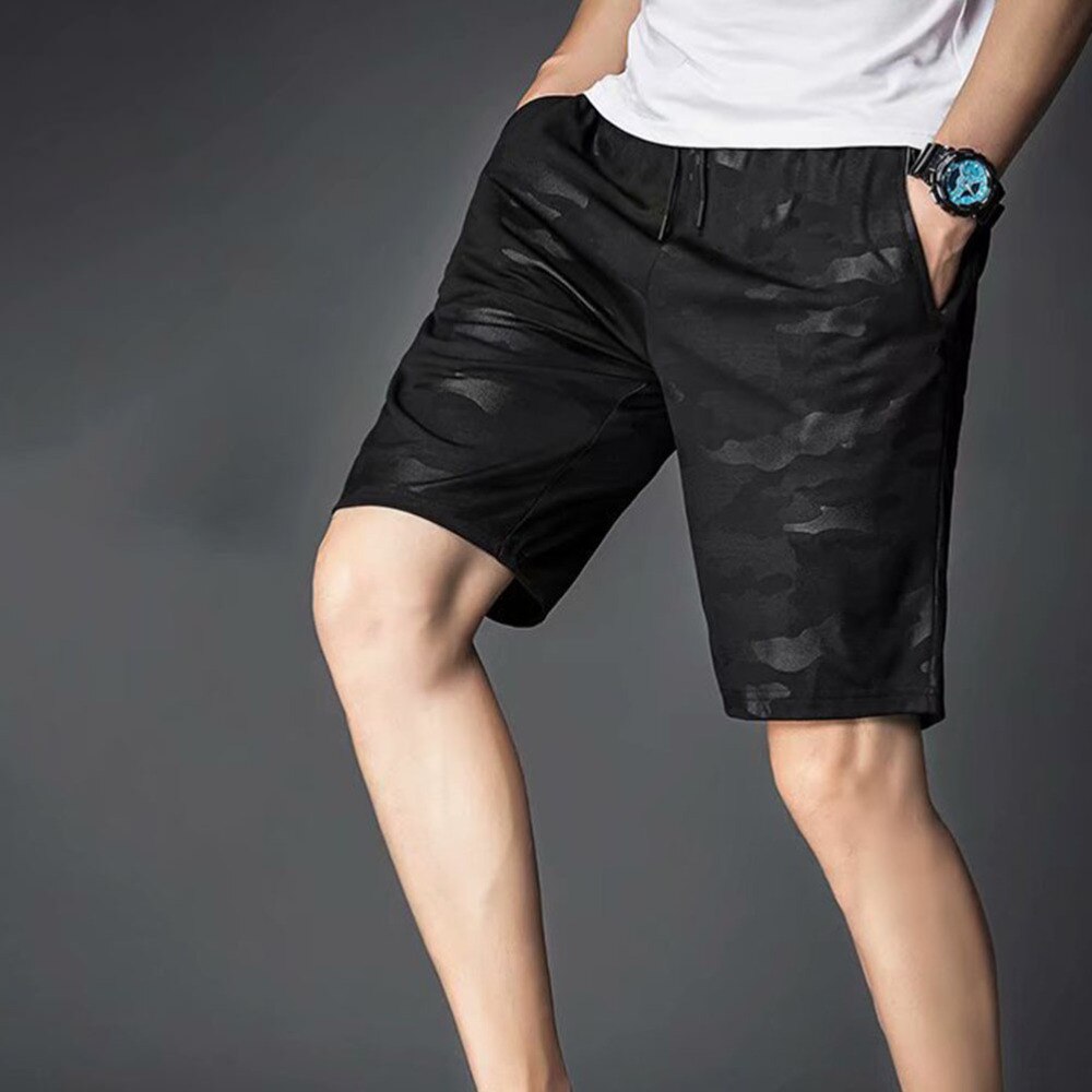 1pc herren-badeshorts, camouflage-sportshorts, verstellbarer riemen, strandbekleidung, größe 3xl