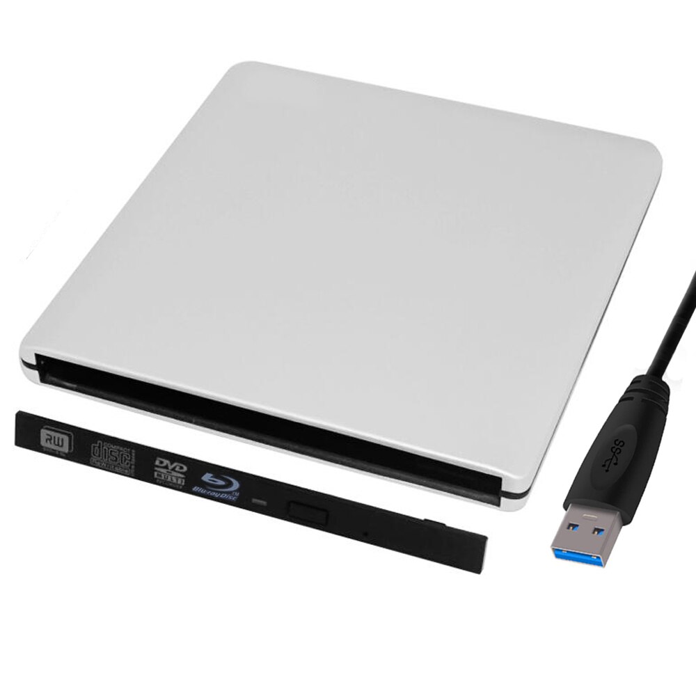 9.0mm/9.5mm Slot in USB 3.0 SATA Interface Laptop Notebook DVD RW Blu-ray Burner Drive External Case Enclosure Caddy: 9.0 Blu-ray