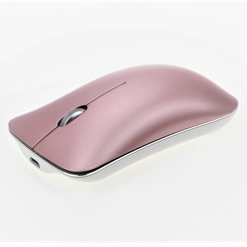 Jelly Comb Bluetooth 5.0 USB Wireless Mouse Aluminum Alloy Rechargeable Mouse Bluetooth 5.0+ 3.0+2.4G Wireless Mouse Silent: Pink