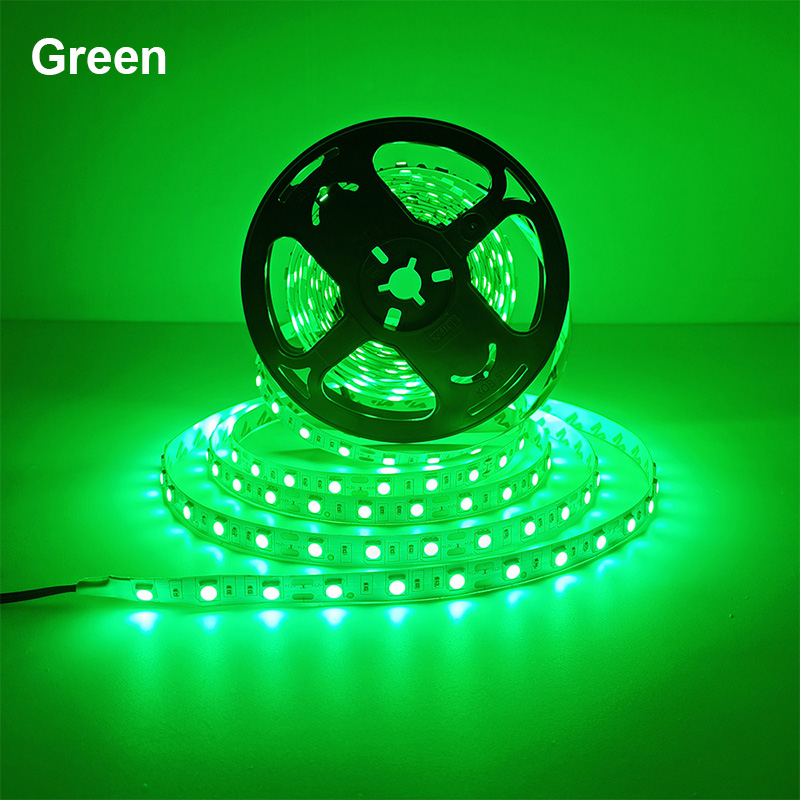5M 300LEDs Waterproof RGB LED Strip 5050 DC12V 60LEDs/M Flexible Light Belt Led Ribbon Tape Home Decoration 24V RGBW Lamp Strips: light yellow / green / 0-5W