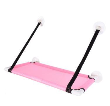 Chat hamac lit fenêtre pour animaux de compagnie perche siège monté étagère lit suspendu avec ventouses chats Kitty canapé se prélasser lit chats fenêtre balançoire: 1 Layer-Pink