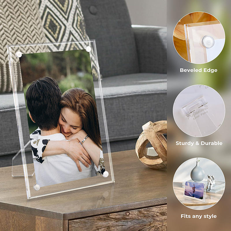 Ramki akrylowe na zdjęcia 6/7/8 cali, 1 sztuka, przezroczyste ramki na zdjęcia ze stojakiem, transparentne kostki, ekspozytor na biurko robić domu i biura.