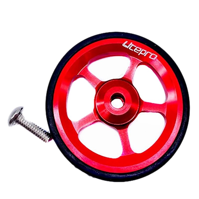 Litepro Vouwfiets Aluminium Wiel Voor Brompton Ultralight Sealed Bearing Push Wielen Fietsen Onderdelen: Rood