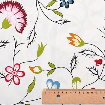 Chainho, blomsterserie, trykt bomullslinstoff for quilting og sying av sofa/duk/møbeltrekk/putemateriale: B 1 stk 50 x 150