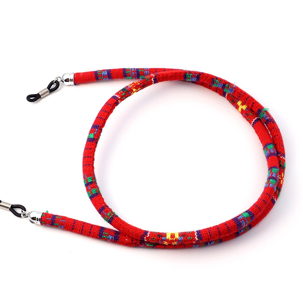 Eyeglass Sunglasses Cotton Neck String Cord Retainer Strap Eyewear Lanyard Holder High-End Ethnic Rope Glasses Chain: Red