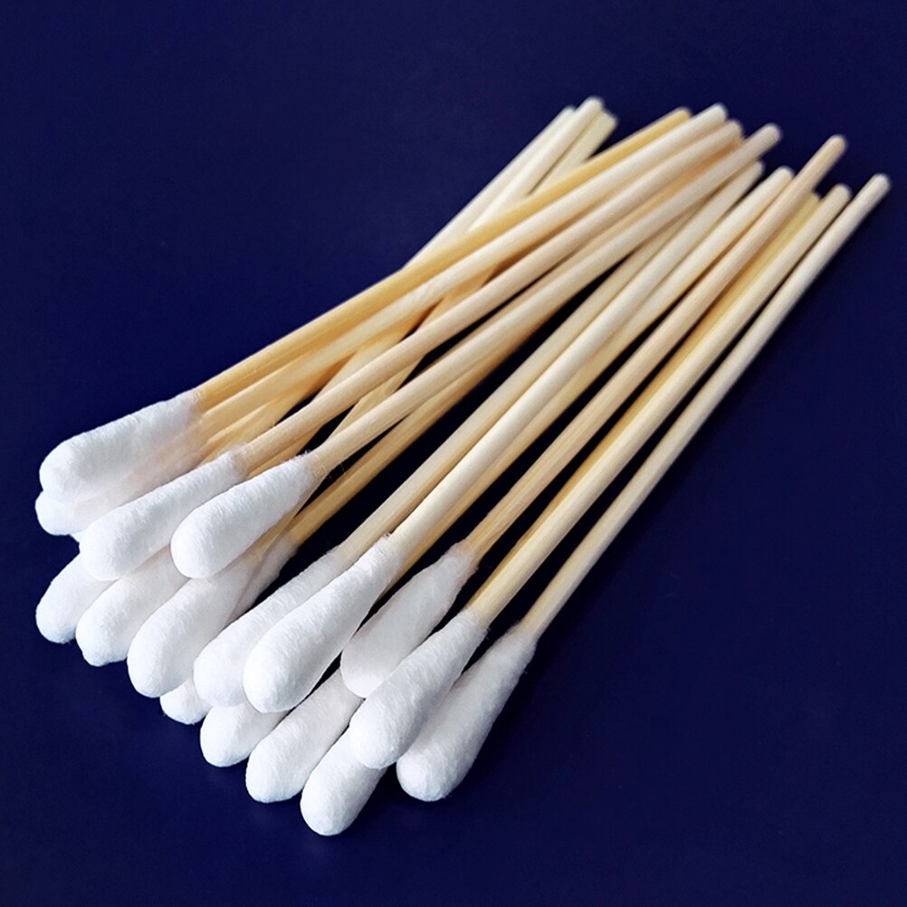 200pcs 6 Inch Swabs Cotton Stick Swab Clean Room Dedicated Wipe Cotton Tipped Applicator Wooden Swab