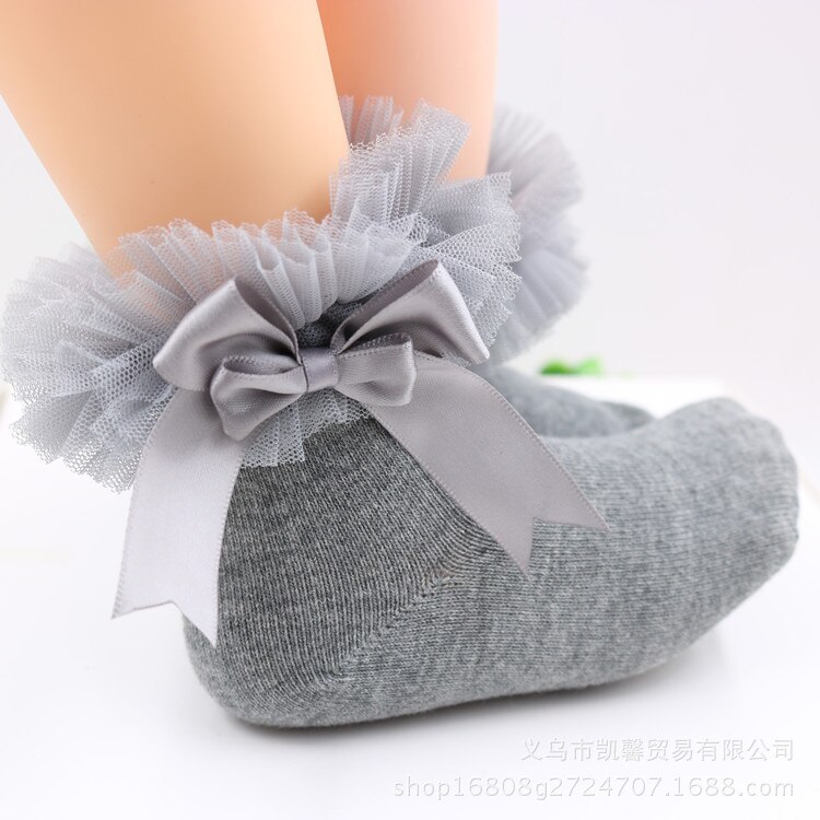 Calcetines de encaje para niños de 2 a 8 años, medias de princesa con Lazo de algodón para bebé, calcetín rojo y rosa para niña: 4 / M  4-6years
