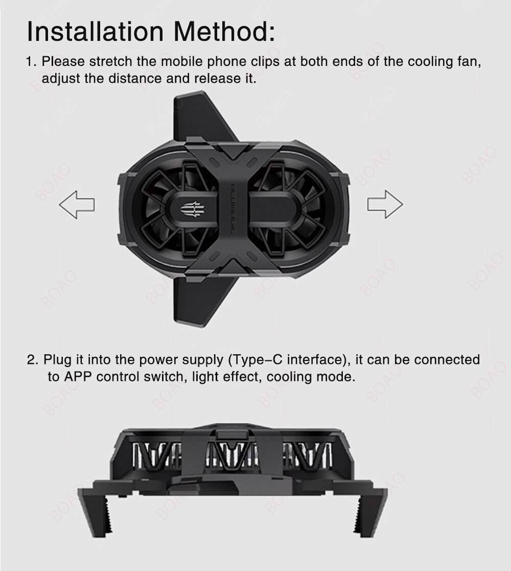 Nubia RedMagic 6 6Profi praktisch Kühler Fan Tragbare Dual Ader RGB Spielen Telefon Fan Kühler für Android iOS SmartPhone