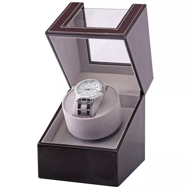 Automatic Watch Winder Box For Mechanical Watches Brand Single Watch Rotator Box Luxury Transparent Case Clock Winder: B