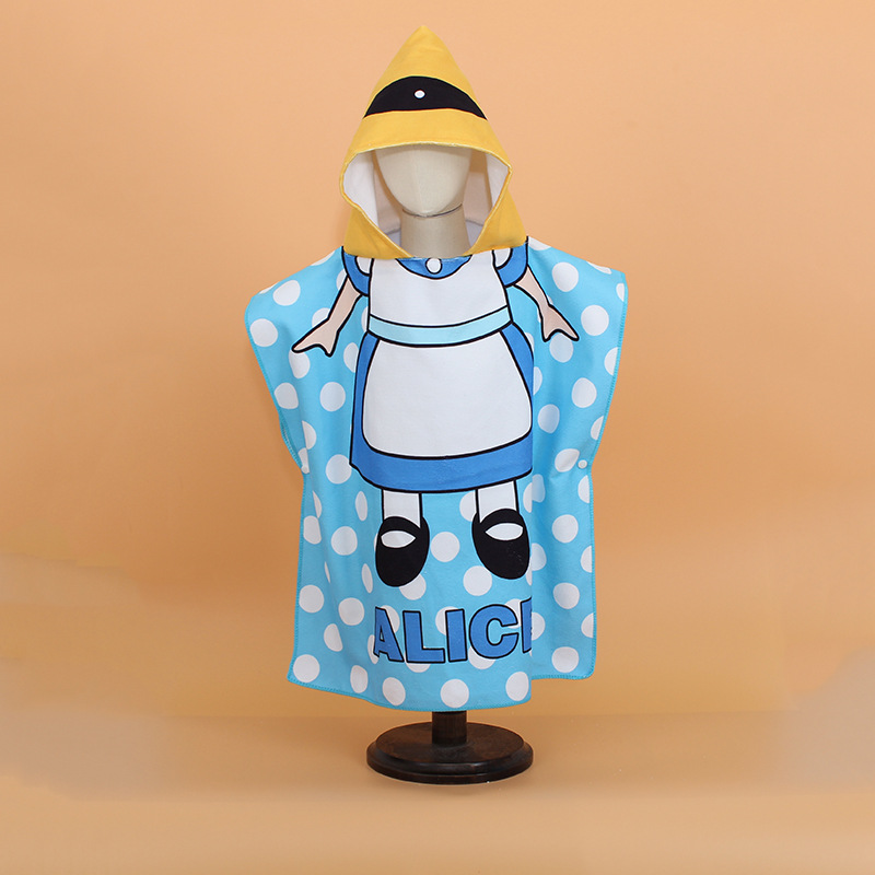 Poncho para niños y bebés, albornoz con capucha, Toalla de baño con capucha, toallas de baño de playa, Toalla de baño de secado rápido,: 08