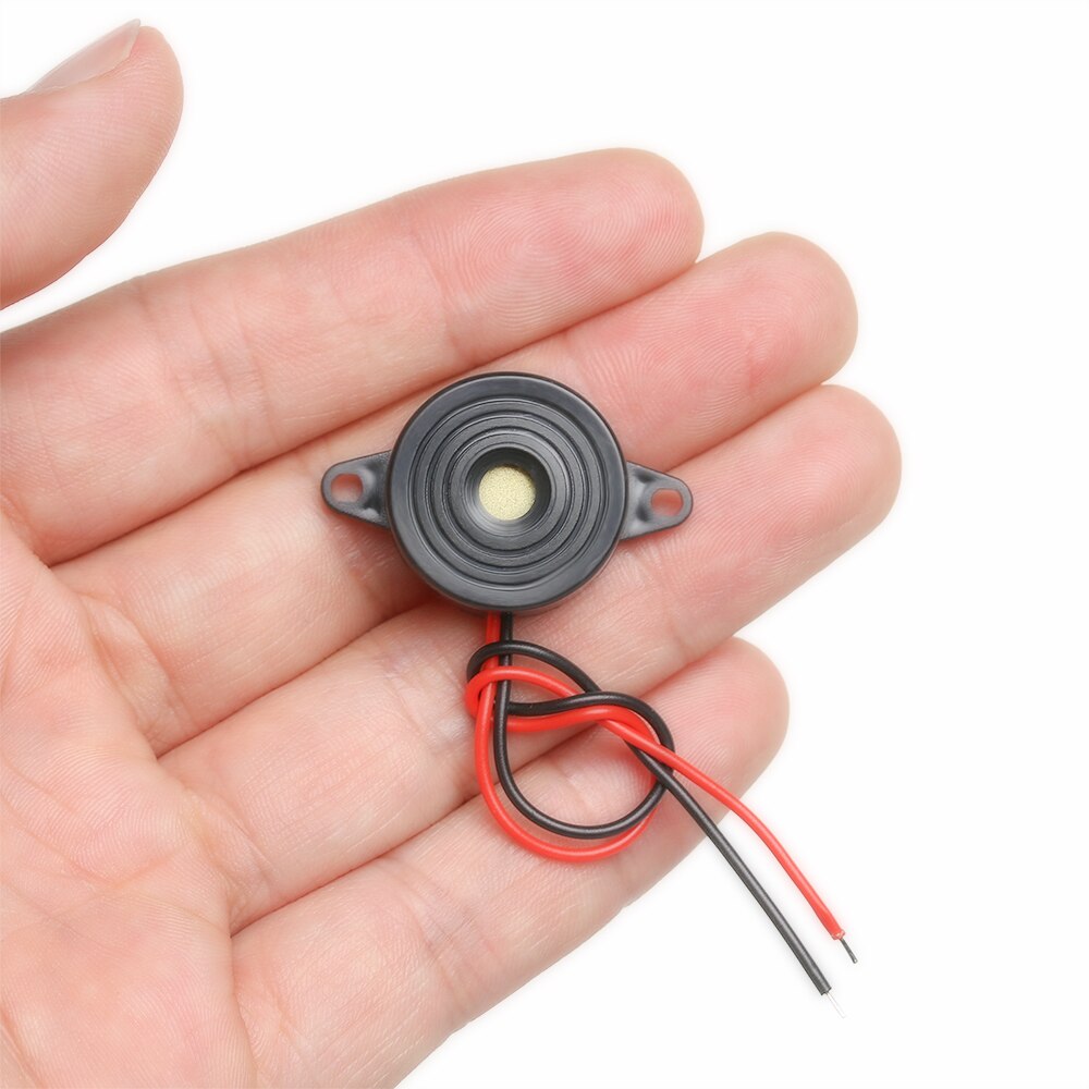 1/2/5pcs 3-24V Black Nylon Piezo Electronic Buzzer Alarm 23x12mm 95DB Continuous Sound Beeper with Tin Plated Copper Wire