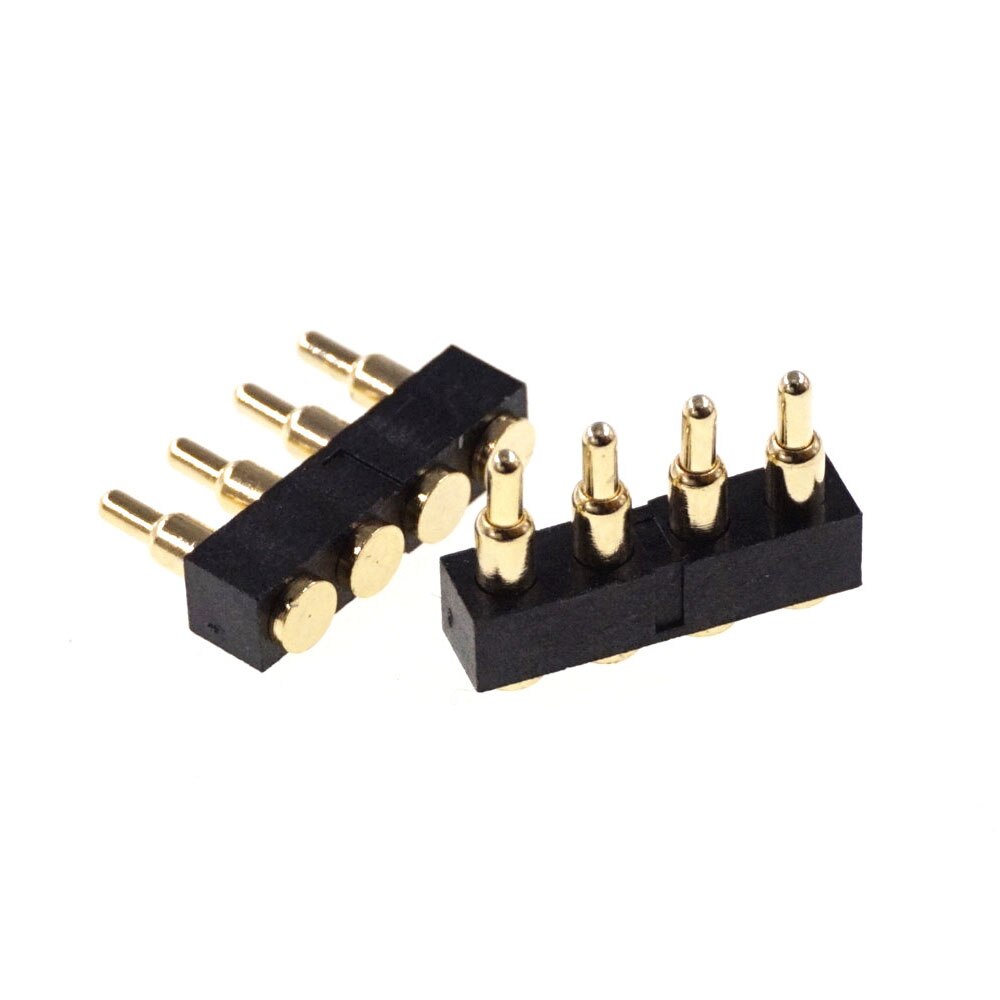 5 pcs SMD DIP Pogo pin connector Pogopin Battery Spring Loaded Contact Test Probe Power Charge Header Pins 2.54 Grid 7.0mm High: 1x4 Pin SMD