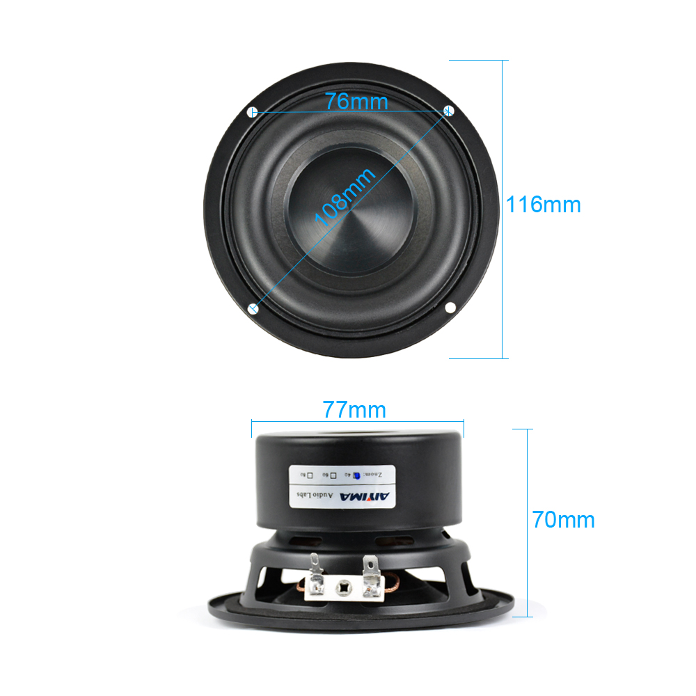 AIYIMA 4Inch Audio Draagbare Speaker 4/8 Ohm 40W Volledige Range Bass Speaker Altavoz Portatil Hifi Stereo Speakers DIY home Theater