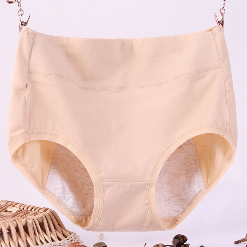 6XL 115kg grande taille grosse femmes sous-vêtements physiologiques menstruel étanche pur coton taille haute hygiénique Lingerie culotte: L / BLEU CIEL