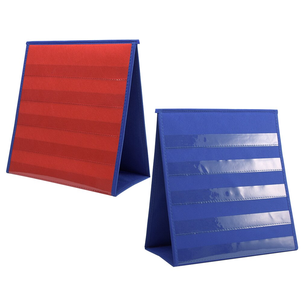 Funny Self Standing Folding Desk Home Classroom Double Sided 5 Slots Pocket Chart Portable Two Tone Student Kindergarten Study