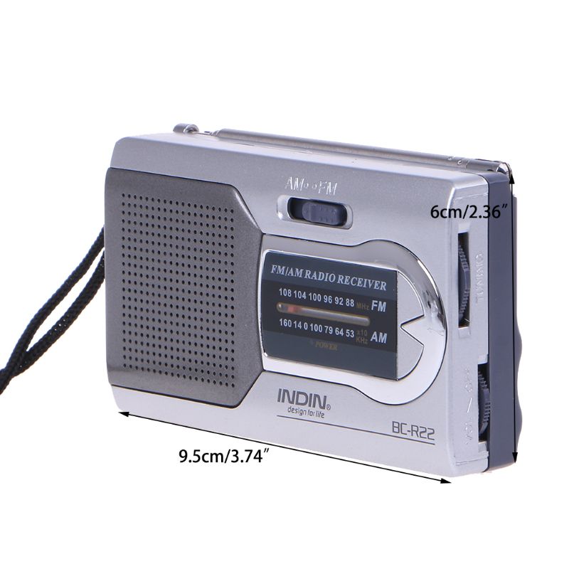 Universal Slim AM/FM Mini Radio World Receiver Stereo Speakers Music Player LX9A