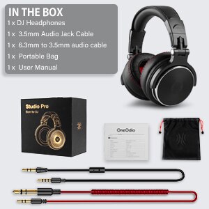 Oneodio Profi-10 Studio DJ Kopfhörer Über Ohr verdrahtet HiFi Kopfhörer Spielen Headset Mit Mikrofon Für PC Telefon: Profi-50 Schwarz