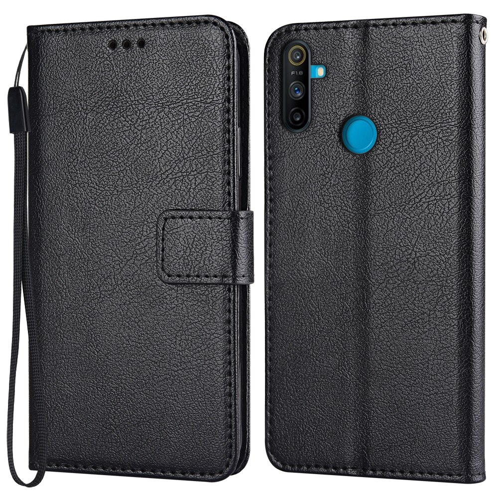 Flip Wallet Pu Leather Case Voor Realme C3 RMX2027, RMX2020, RMX2021 Funda Stand Zakelijke Telefoon Holster Streep Bescherm Cover