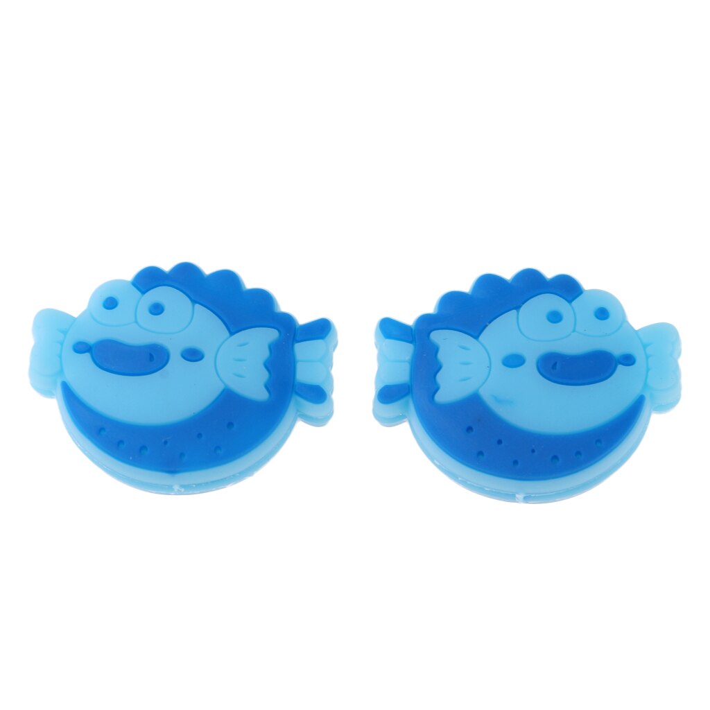 2 pçs/set premium silicone amortecedor de vibração amortecedores à prova de choque para tênis squash raquete corda: Blue Sea Fish 