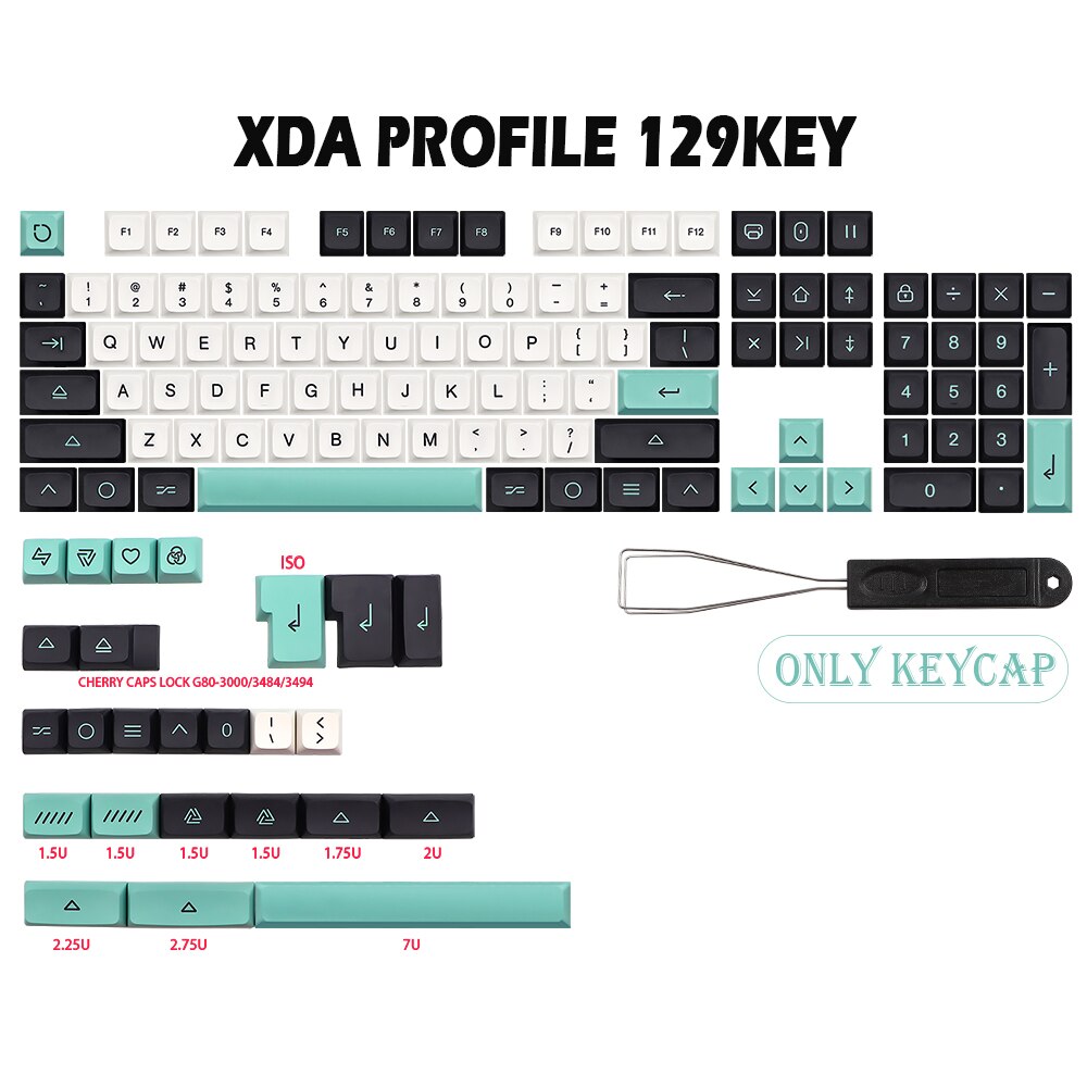 Geoma Keycap pbt XDA japonés coreano DE FR ES AZERTY Key Cap para dz60/RK61/gk64/68/84/980 teclado gmk Keycaps Alice Space bar: Negro