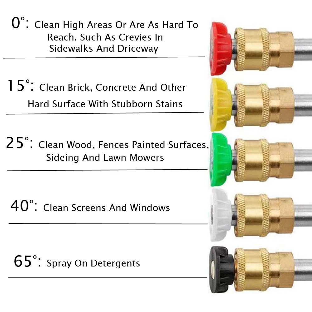 Pressure Washer Wand with Adjustable Angle Nozzle, 16 in ch Spray Lance 180 Degree with 5 Angles Quick Connect Pivot Adapter