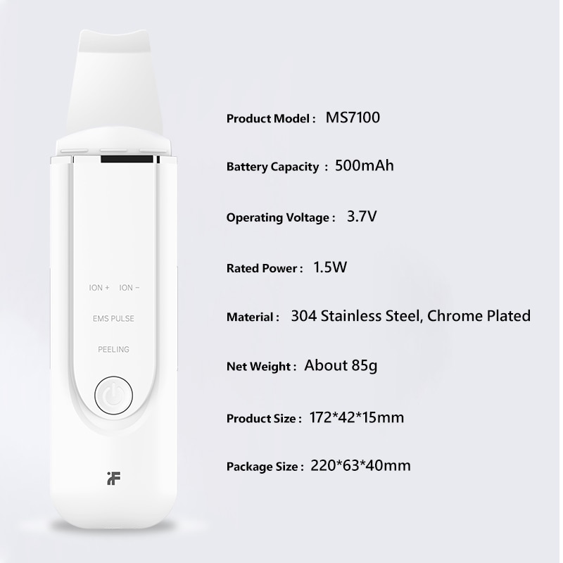 InFace Ultrasonic Ion Cleansing Instrument Massage Skin Scrubber Peeling Shovel Facial Pore Cleaner Machine Xiaomi Supply Chain