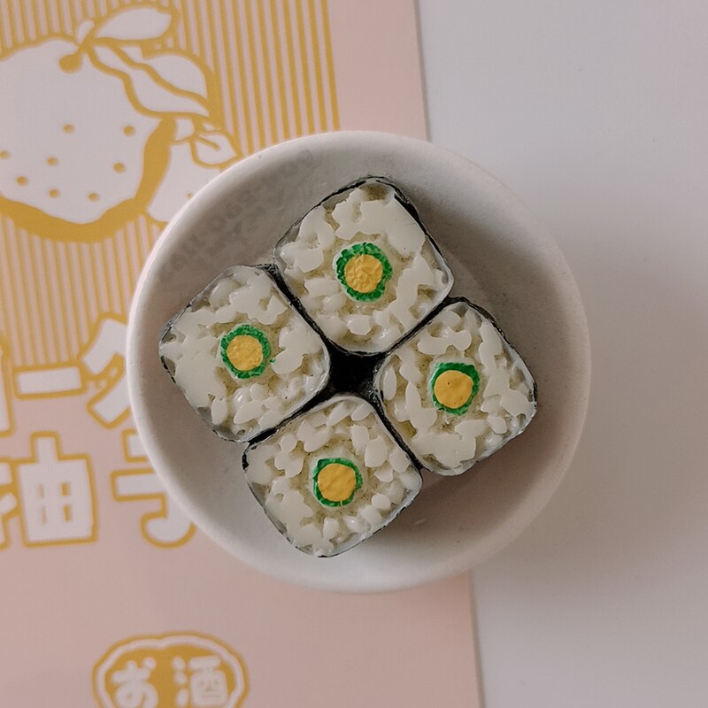 Resin Cute Cartoon Food Fridge Magnetic Sticker French Fries Ice Cream Egg Tart Refrigerator Magnet Photo Wall Paste Home Decora: sushi 1