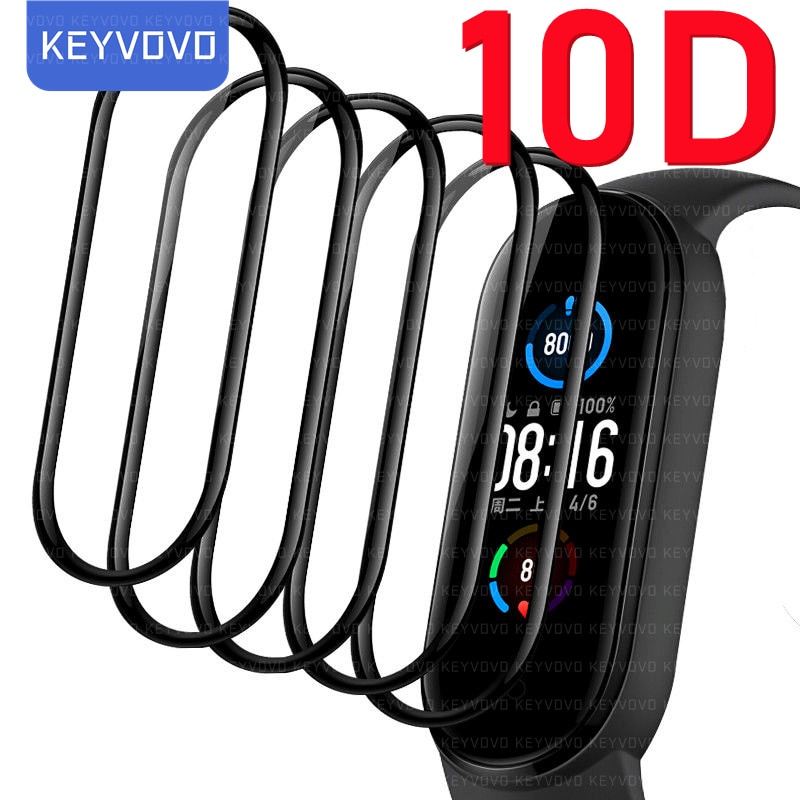 10D szkło ochronne dla Xiaomi Mi Band 6 5 4 Screen Protector dla Miband 6 5 4 Smart Watchband 4 band5 miękki Film 1/2/3/5 sztuk