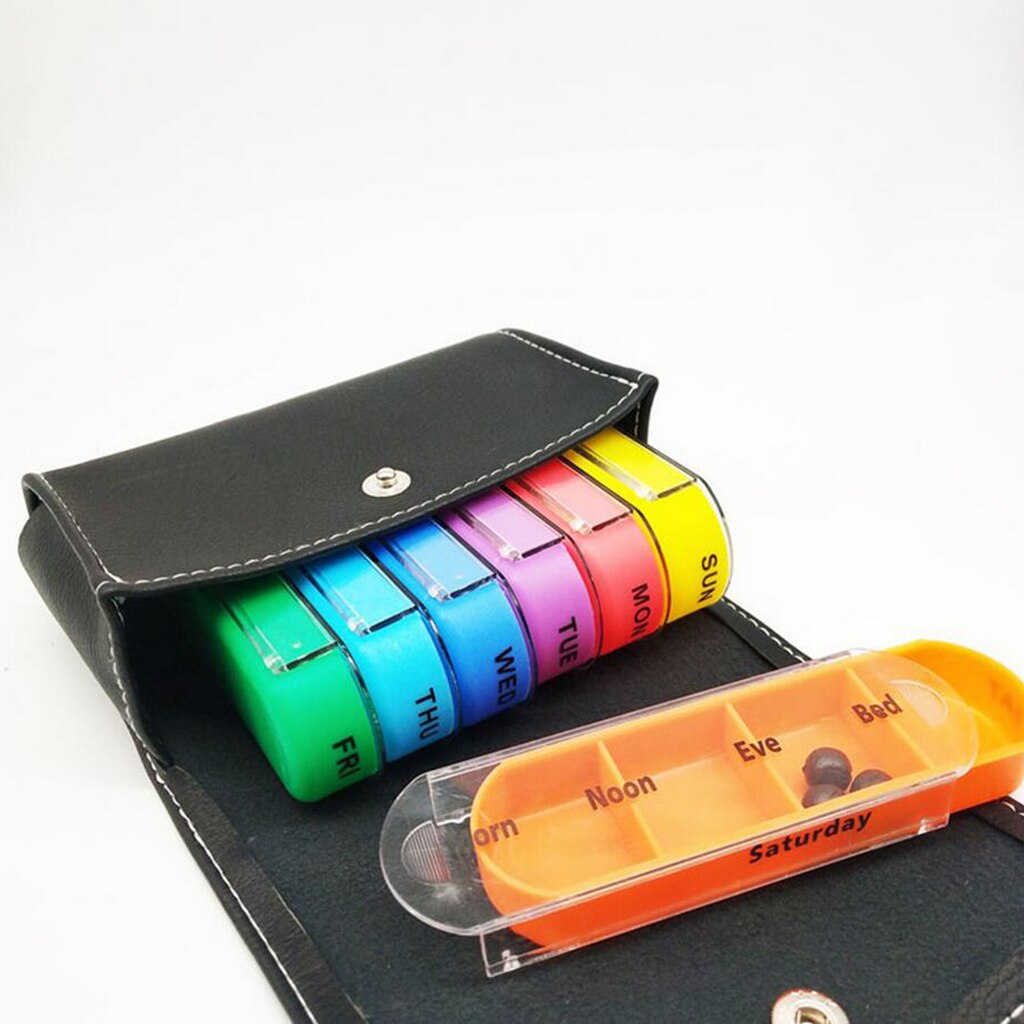 Pill Box Case Wallet 7 Day Pill Organizer Dispenser Weekly Medicine Holder