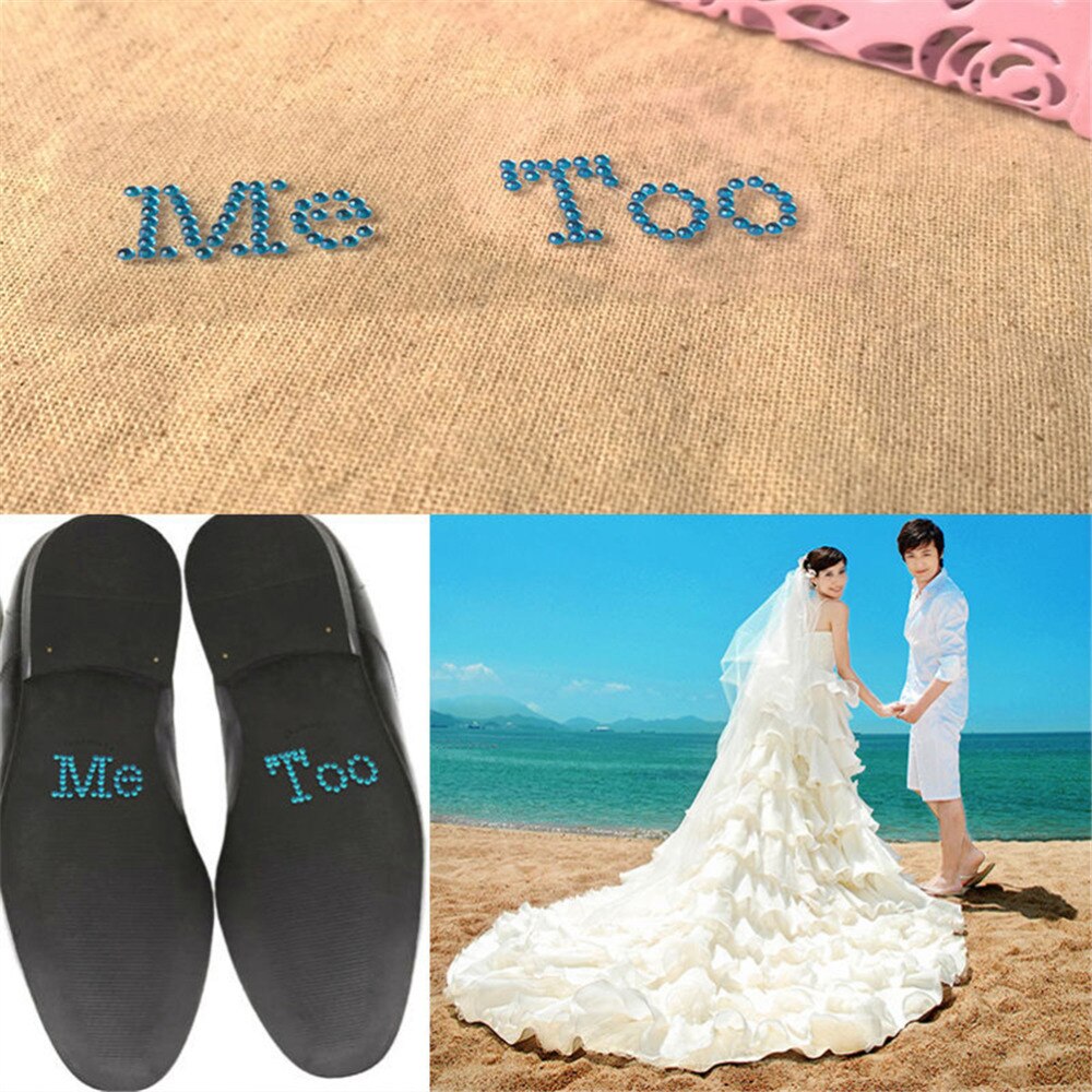 1 Set I Do Me Too Bridal Groom Acrylic Shoe Sticker White Clear Rhinestone For Shoes Decoration For Wedding Decor