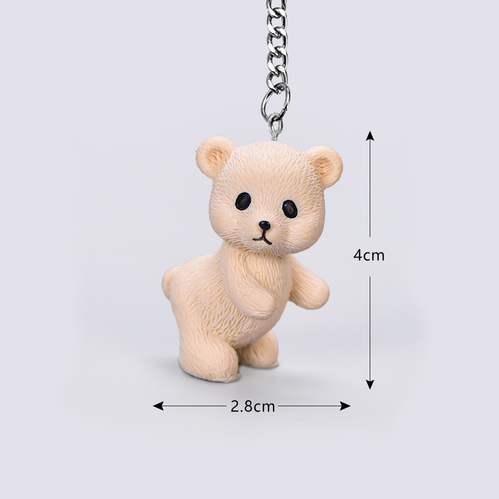 Cartoon Hars Beer Pop Sleutelhanger Vrouwen Mannen Leuke Anime Teddy Sleutelhanger Op Tas Auto Trinket Sieraden Bruiloft Meisjes: Donker Oranje