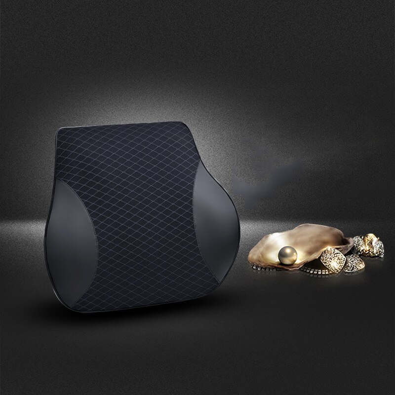 3D Memory Foam Car Pillow Pu Leather Seat Cushion Waist Lumbar Universal Back Rest Lumbar Auto Accessories
