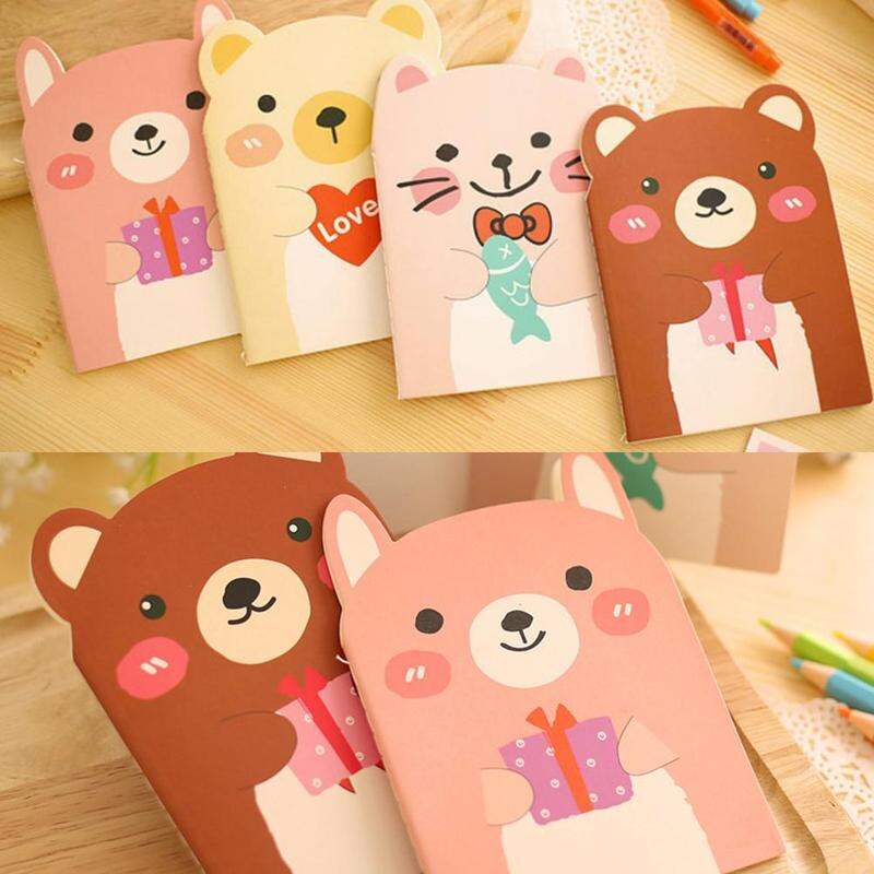 Notebook Stationery Notepad Cute Cartoon Bear Words Reciting Students In Random Colors Notepad G5U4