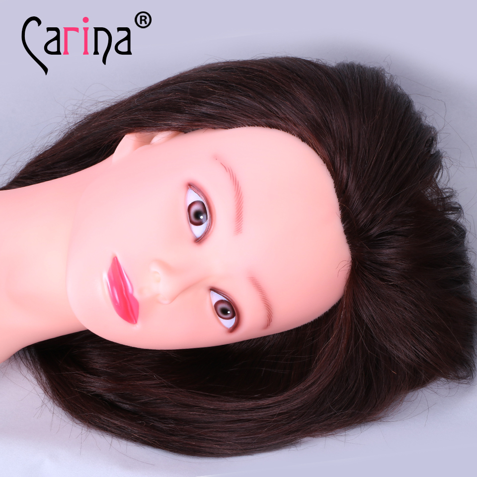22" Black Mannequin Head With Hair Hairdressing Training Practice Dummy Dolls Barber Hairstyles Training Manikin Heads