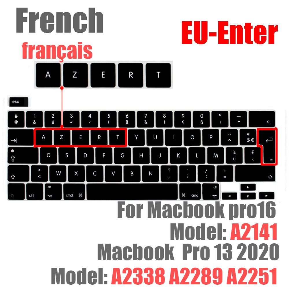 SDYIGOE Laptop Tastatur Schutzhülle für Macbook Pro13 M1 A2338/A2289/A2251 Tastatur Abdeckung für Macbook pro16 a2141 Neue: EU France