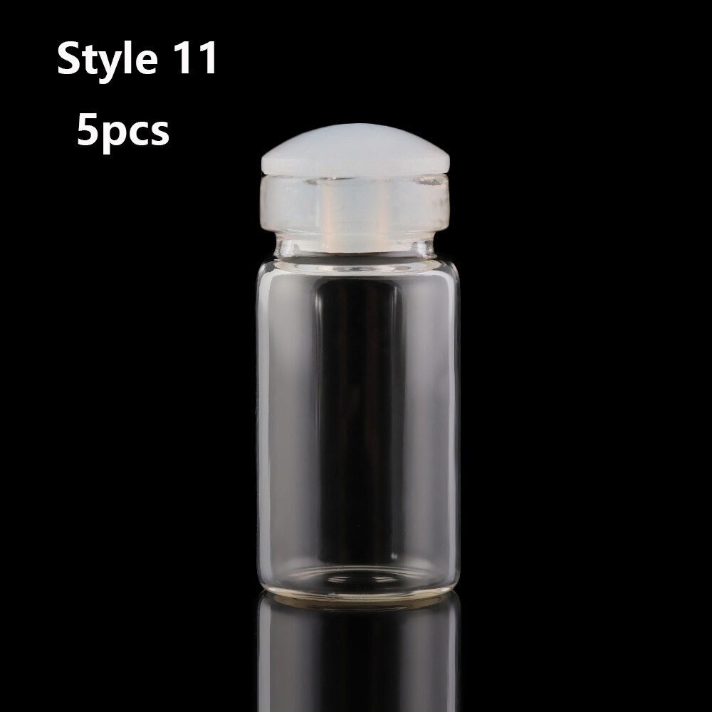 5Pcs Small Drift Bottle Glass Jars Decor Aluminum Cap Bottle Rainbow Wishing Bottle DIY Containers Mini Message Vials Ornaments: Style 11