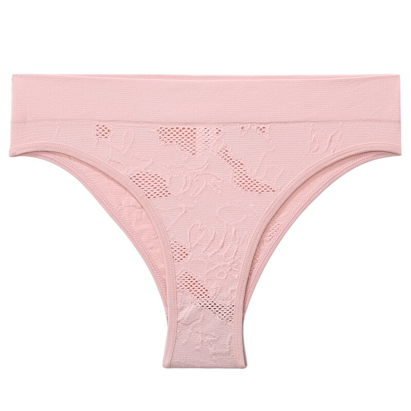 Fintoo Kanten Slipje Voor Vrouwen Dames Sexy Low Rise Thongs Slips Ondergoed Brazilië Panty Vrouwelijke Ademend Intimates Lingerie: Pink Briefs / L