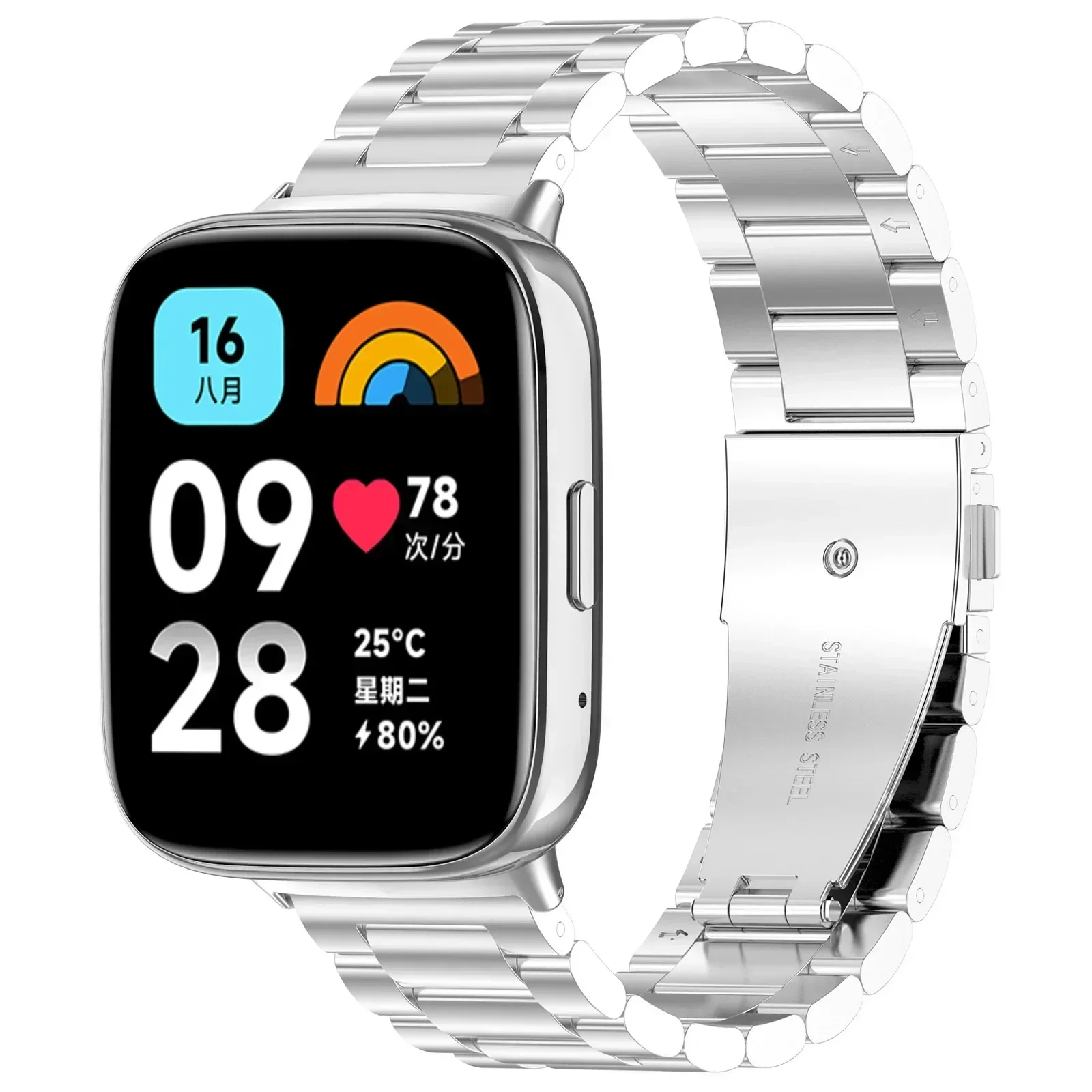 Correa de Metal sin huecos para Redmi Watch 3, pulsera activa de acero inoxidable para Xiaomi Redmi Watch 3 Lite