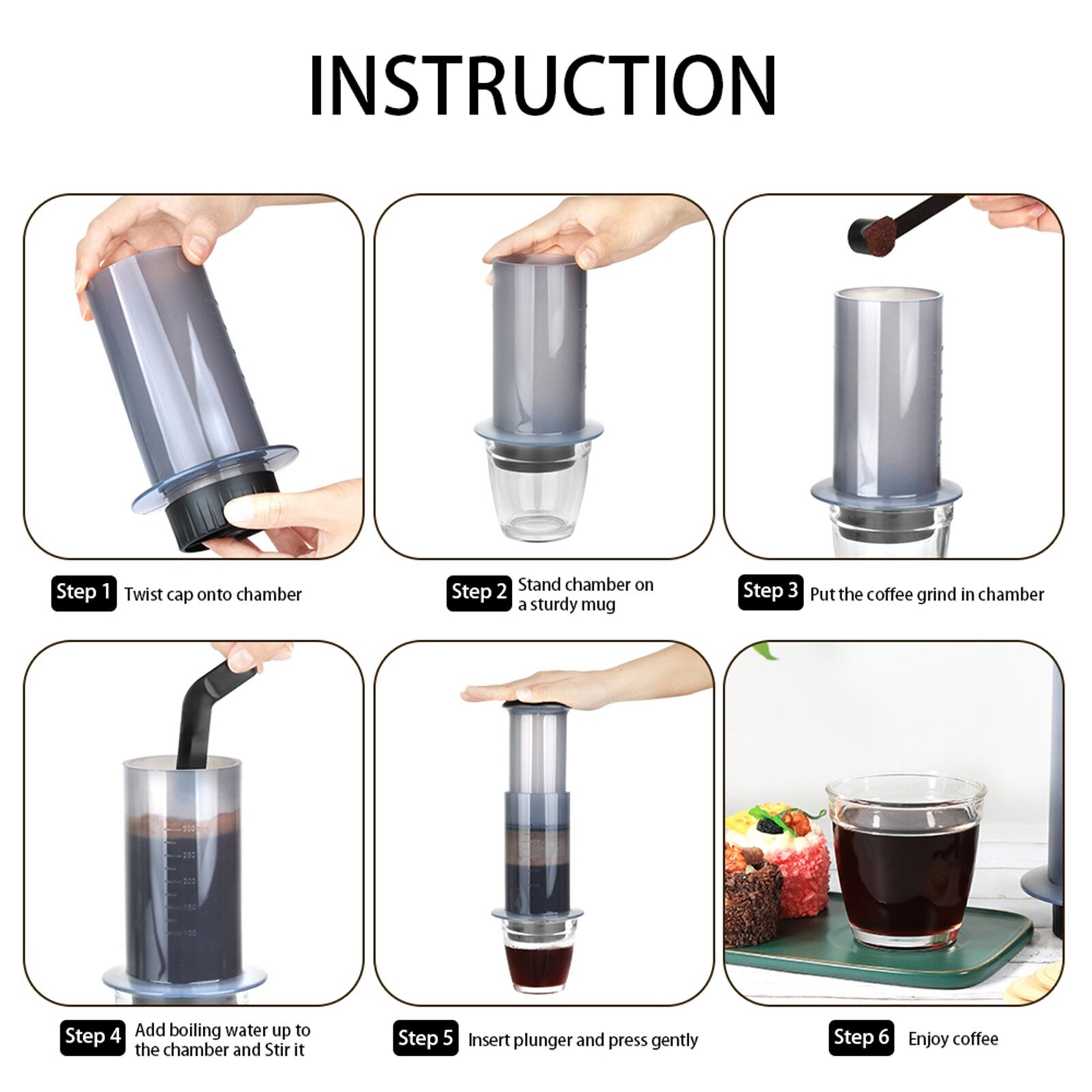 Portable Coffee Machine Manual Coffee Maker Handheld Press Espresso Machine For Home Travel Hand Instant Coffee Machine #T2G