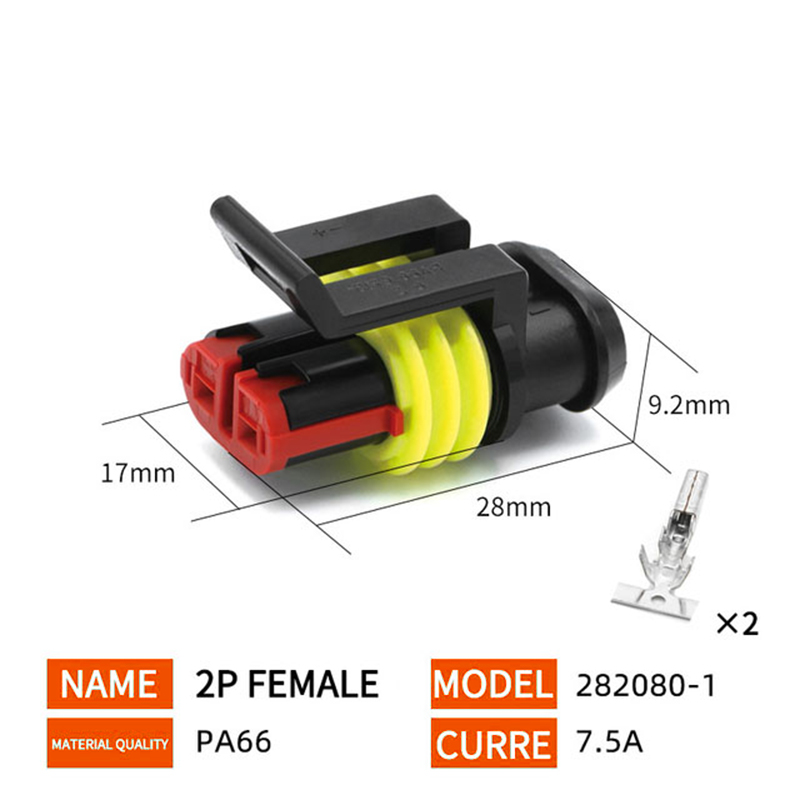 20/50/100Sets 1/2/3/4/5/6 Pin Way AMP Tyco Super Sealed Automotive Wire Connector Electrical Male Female Plug Terminals for Cars