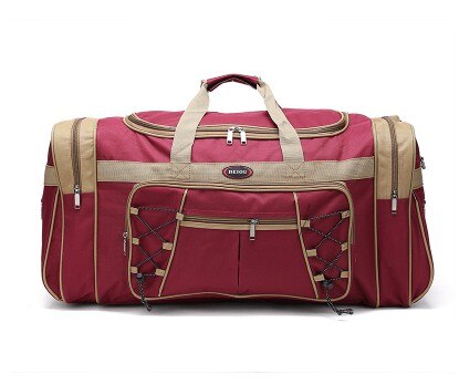 2019 sacos de viagem de bagagem de zíper portátil feminino ou masculino extra super grande capacidade tamanho 65*35*30cm tote de náilon crossbody saco: Vermelho