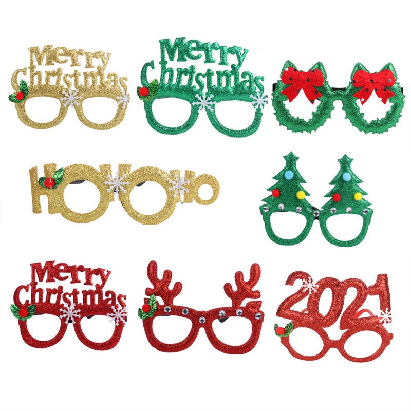 Nowy rok 2021 numer okulary ramka na zdjęcie rekwizyty do fotobudki Navidad ozdoby świąteczne szczęśliwe przyjęcie noworoczne fantazyjne okulary dla dzieci prezent