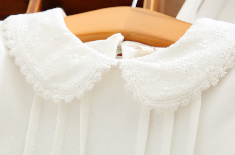 Girls school blouses cotton long sleeve Turn-down Collar kids girls White blouses Toddler children school shirt Clothes AA2890