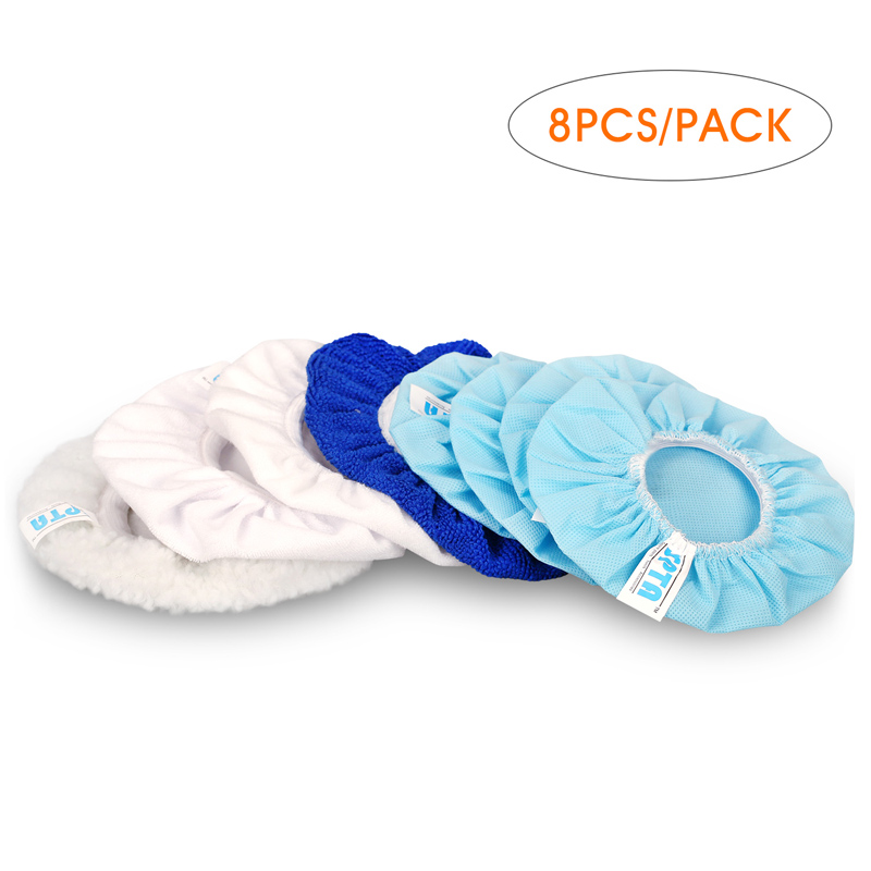 SPTA Multi Größe Polieren Motorhaube Puffer Pad Mikrofaser Motorhaube Pad Abdeckung für Autolack Pflege Wachsen 5 stücke/8 stücke Polnischen Rabatt Hauben