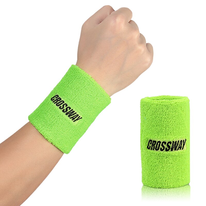 CROSSWAY-muñequera deportiva Unisex, muñequera deportiva de algodón con absorción de sudor para el brazo y la muñeca: Light green