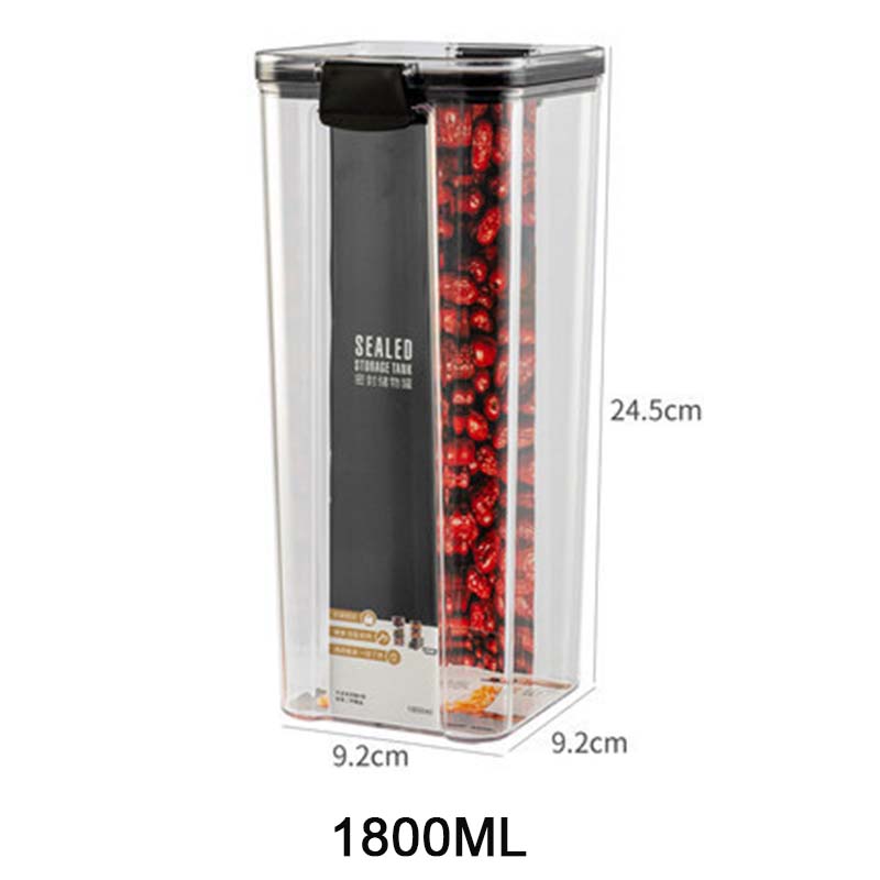 Transparent Sealed Jar Airtight Food Storage Containers Kitchen Organizer Storage Box for Spices grains beans Tank Bottle: 1800ml