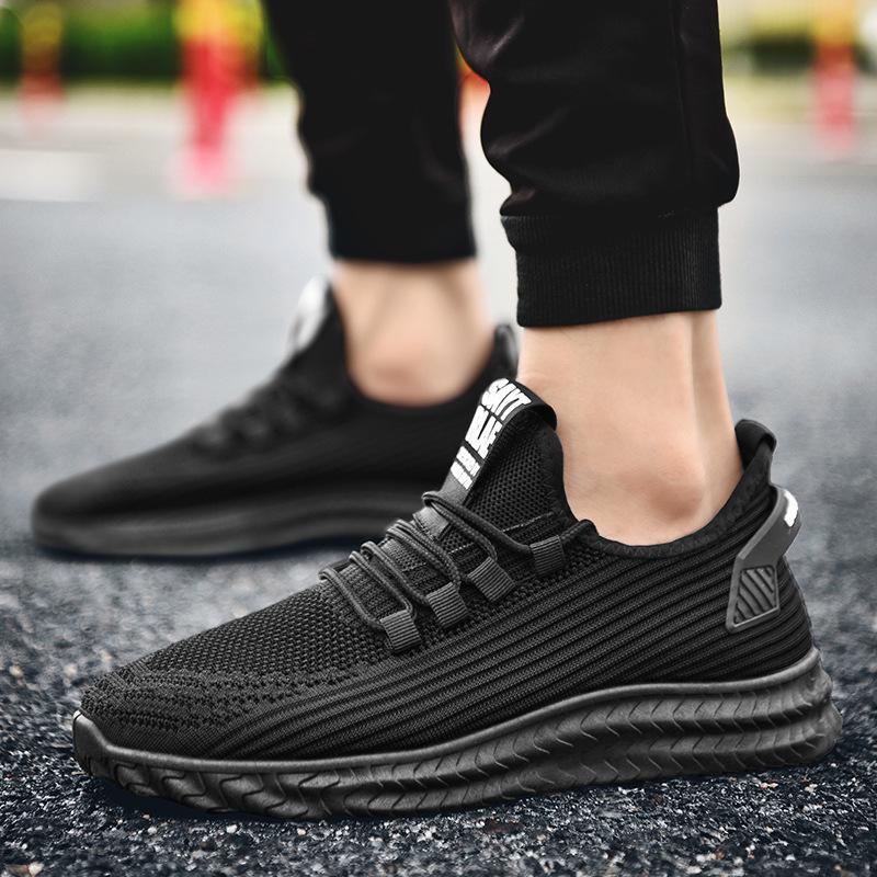 Xiaomi lette løbesko åndbare joggingsko med snøre til mænd sneakers anti-lugt mænds fritidssko: Sort / 39
