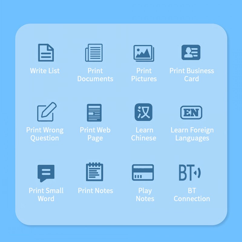 Mini Portable Thermal Printer Paper Photo Pocket Thermal Printing Wireless BT Connect Printer 200dpi Photo Lable for iOS/Android